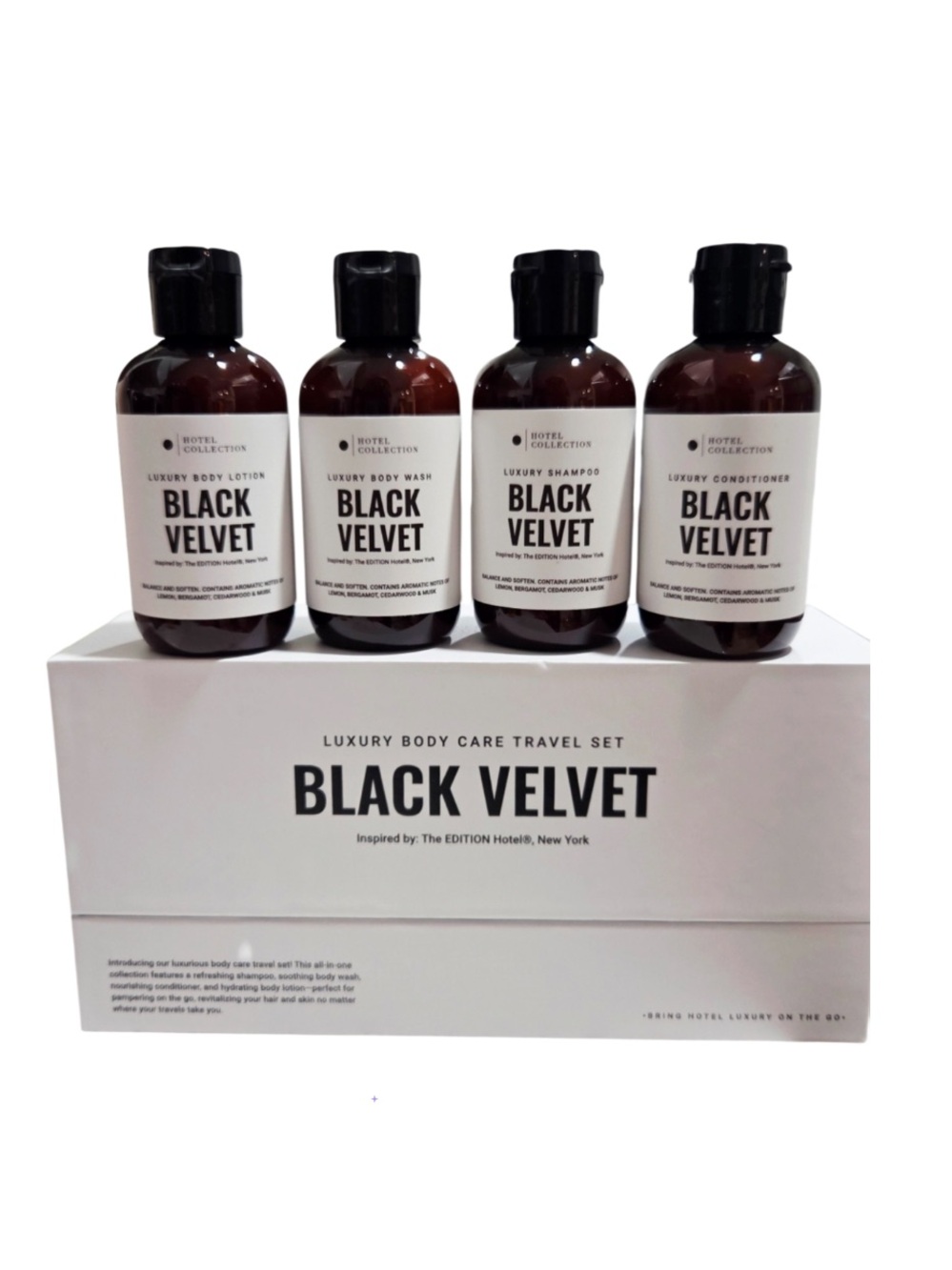 Luxury body care travel set in BLACK VELVET NEW